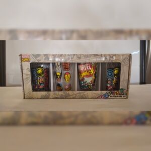 Marvel Comics Collector Heroes Faces 4 pack 16 Oz. Glassware Set